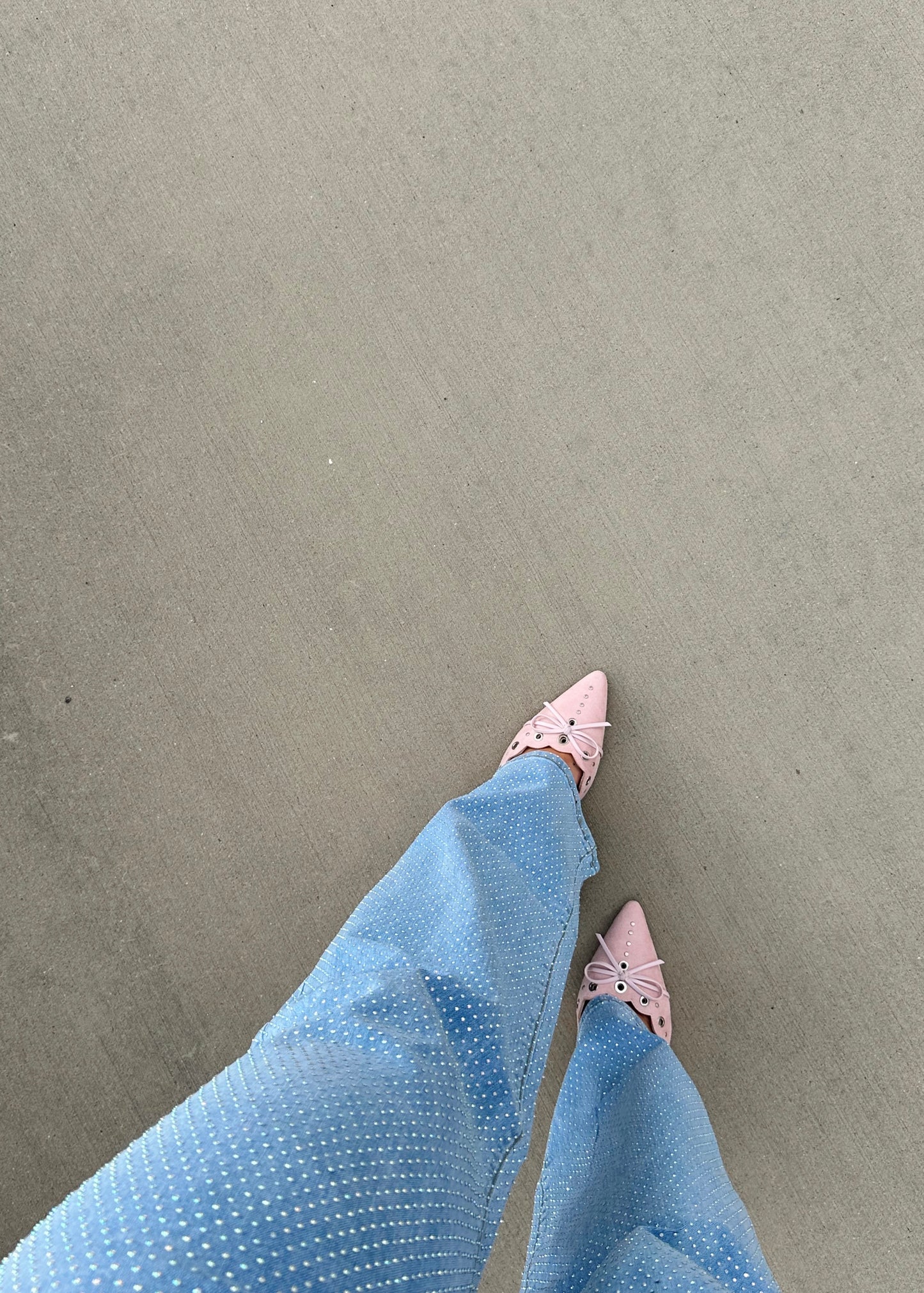 Rhinestone Wide Leg Jeans