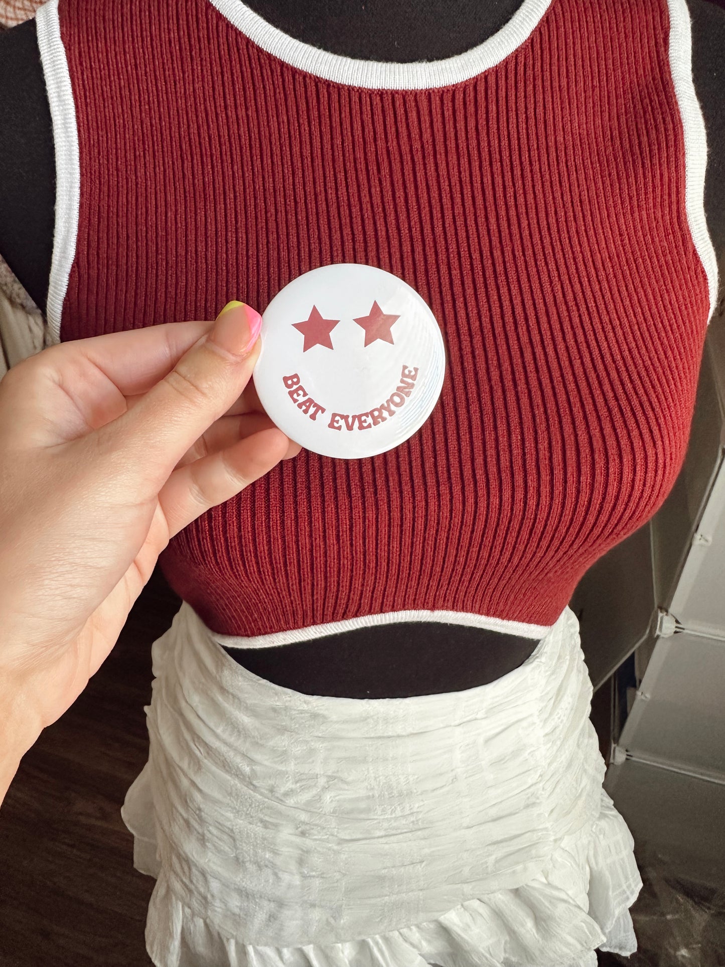 Beat Everyone Game Day Pin