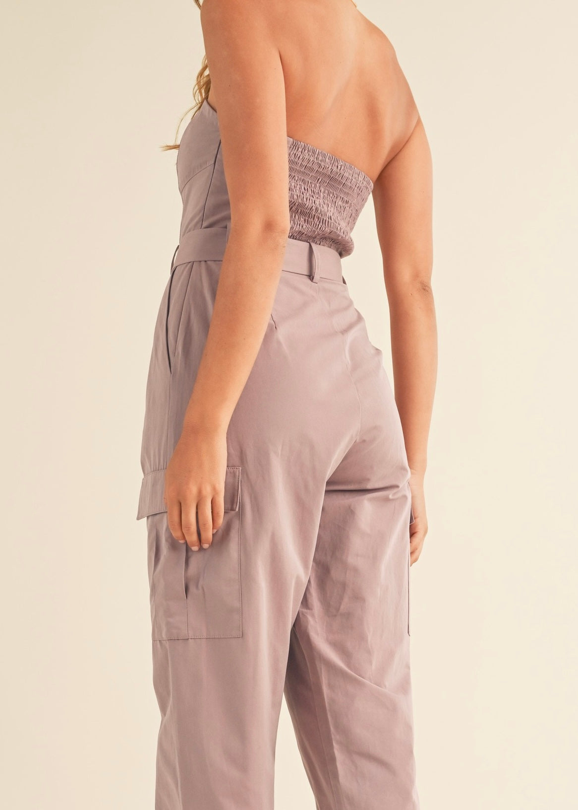 Mauve Cargo Jumpsuit