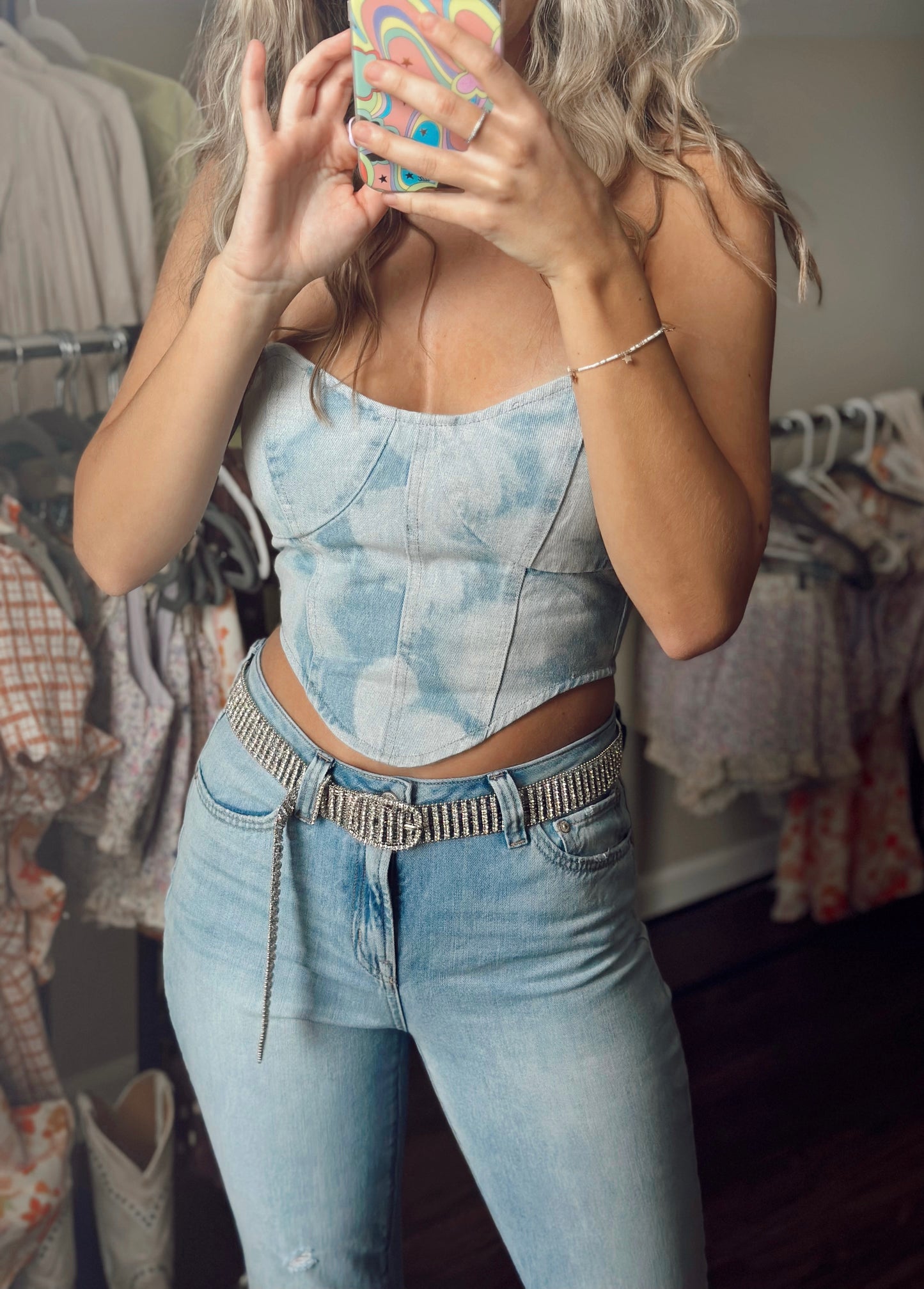 Britney Denim Corset Top