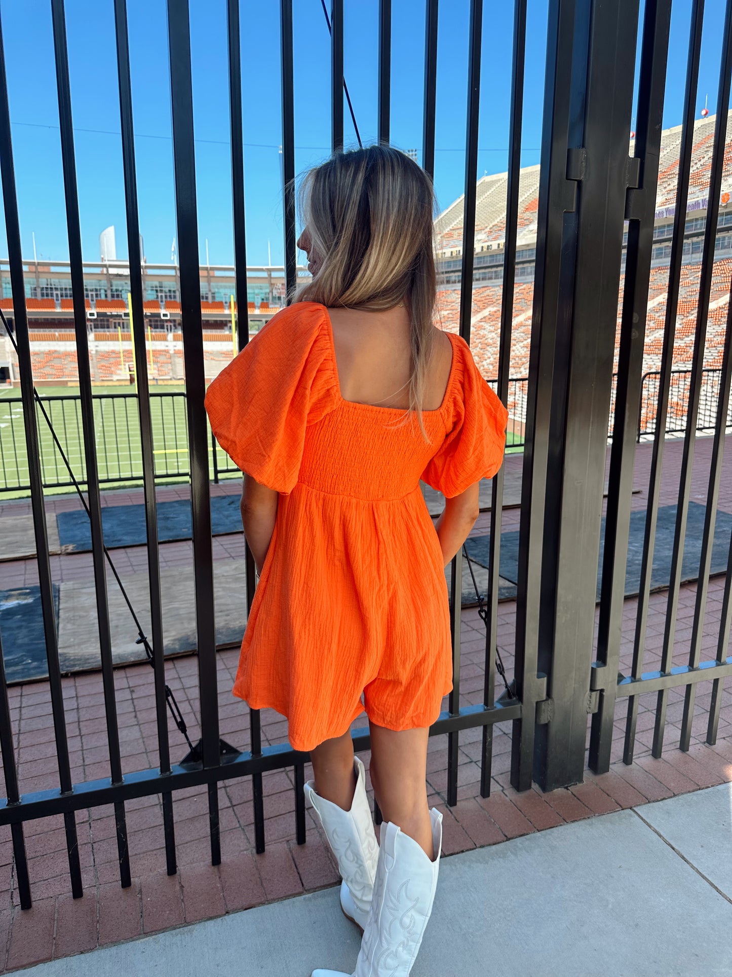 Orange Babydoll Romper