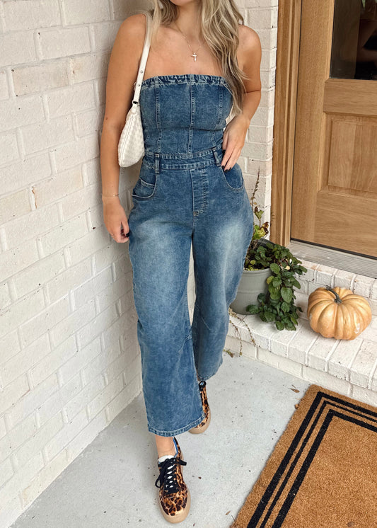 Strapless Barrel Jumpsuit