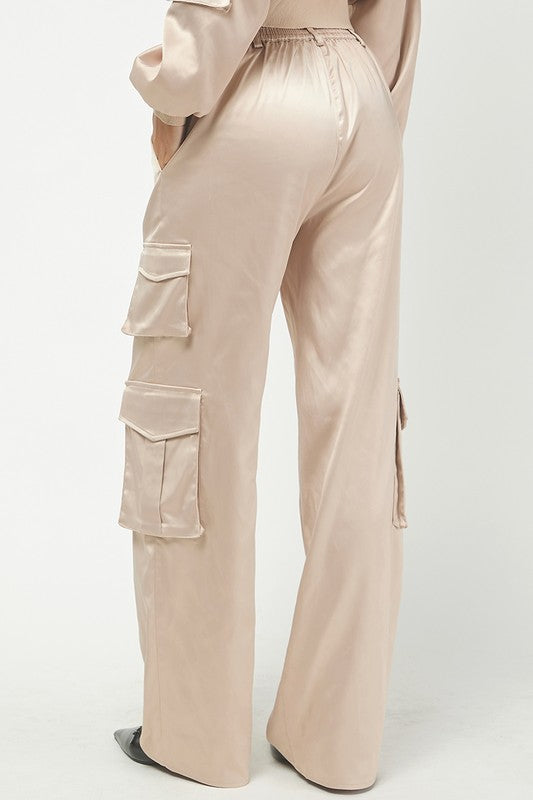 Satin Cargo Trouser